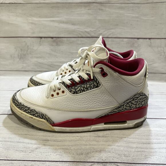 Nike Air Jordan 3 Cardinal Red Size 9.5 Men's‎ Mid OG Retro CT8532-126 - Picture 3 of 8